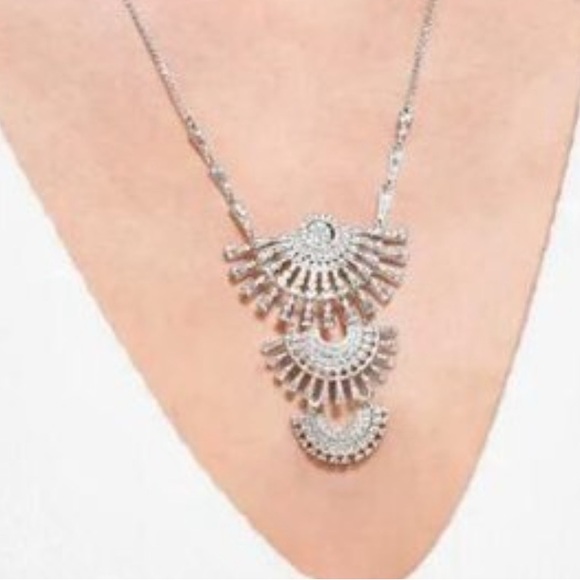 Authentic Swarovski Silver Layered Diamond Crystal Necklace. Long Adjustable. - Picture 14 of 14